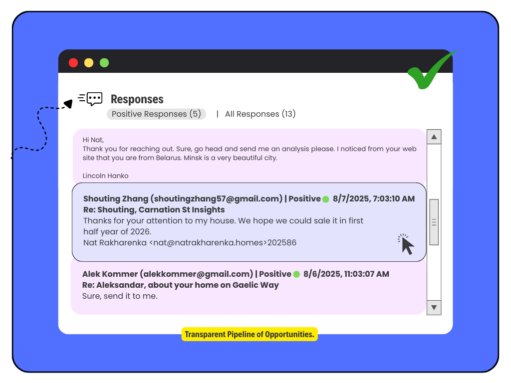Seller outreach responses