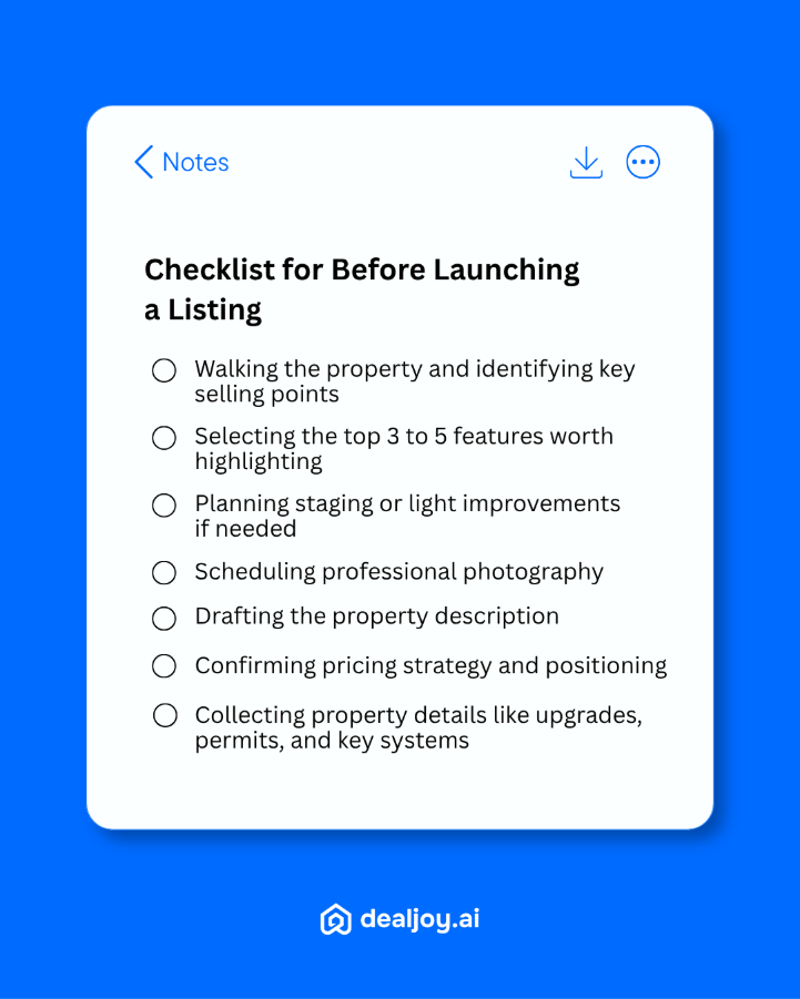 Start with Strong Listing Prep real estate